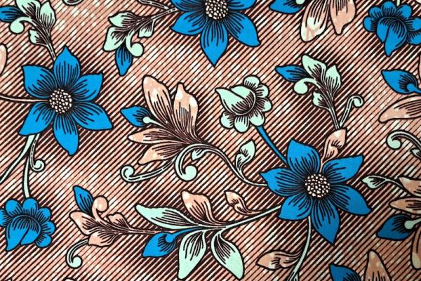 MINT FLOWERS Afrikanischer Wax Print Stoff